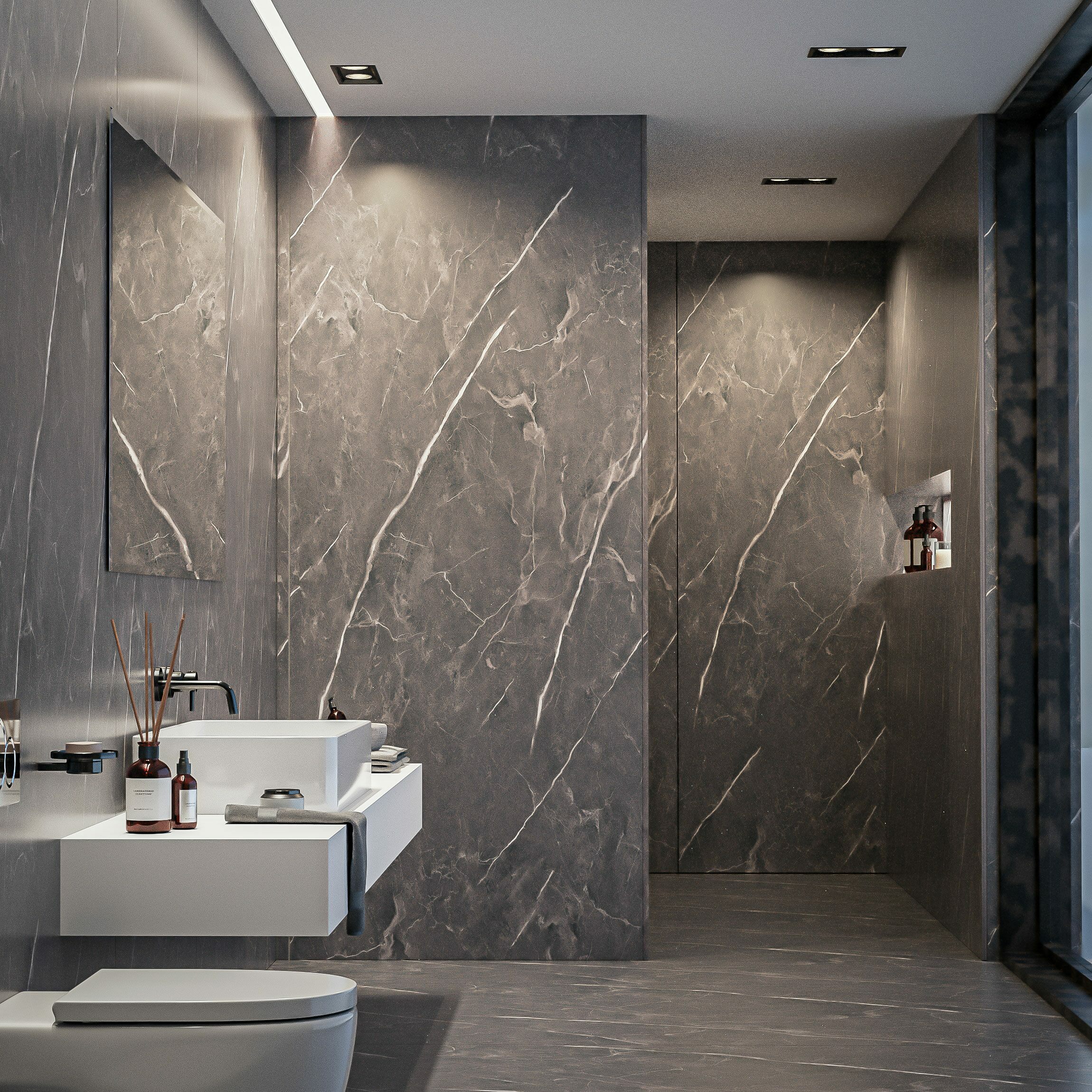 Marble Bathroom Wall Panels Wetwall Elite Milano Marble 2 Sided Shower